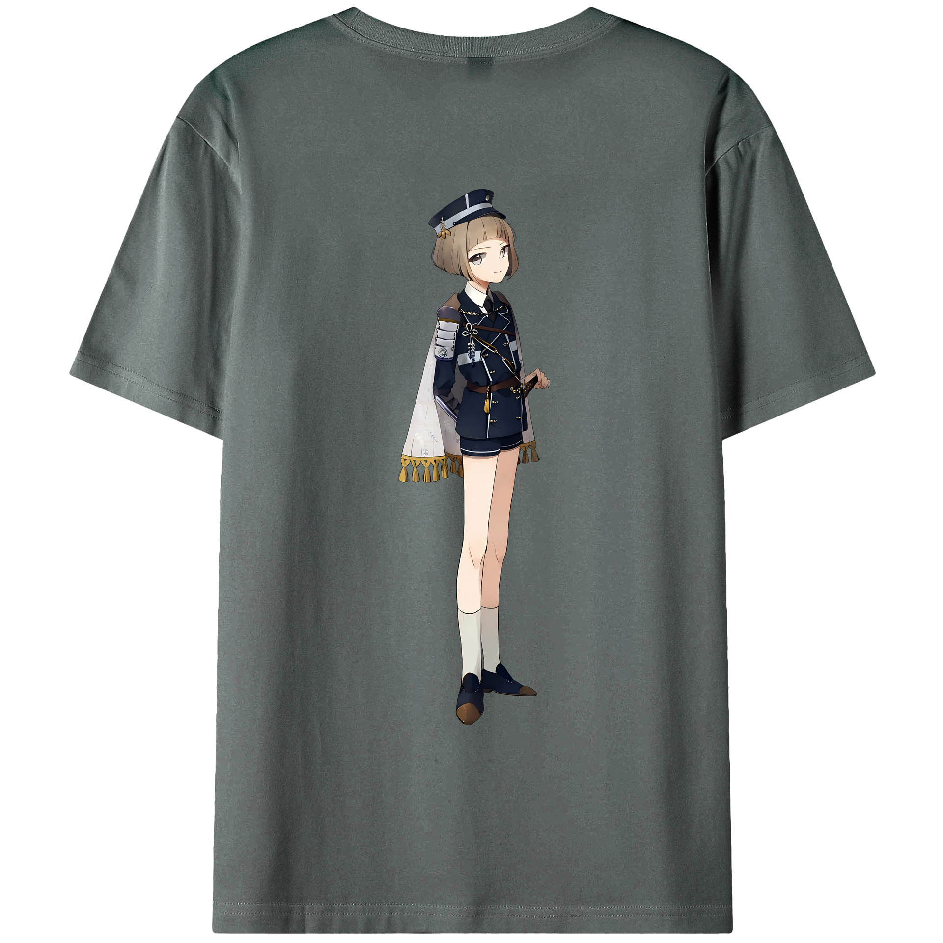 （画像用） 刀剣乱舞 Touken Ranbu 綿100％ メンズ半袖Tシャツ（バックプリント） 通気性